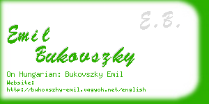 emil bukovszky business card